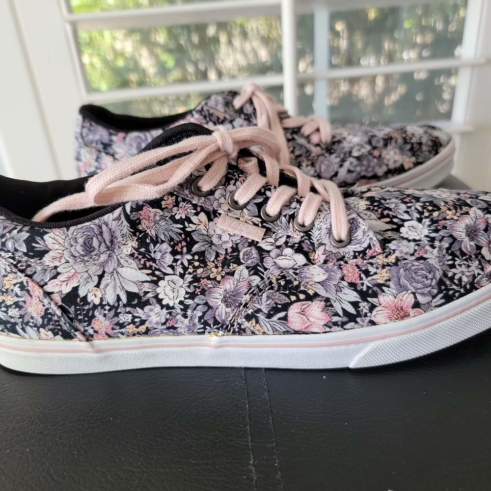 VANS Floral Sneakers SZ 9 - Picture 4 of 9